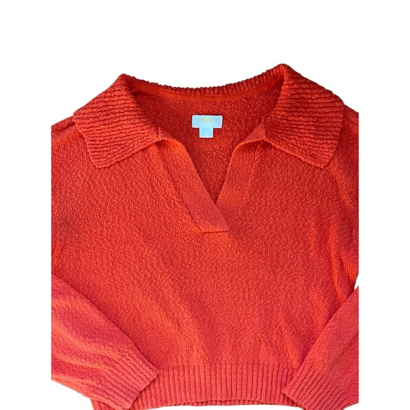Anthropologie x‎ MAEVE V-neck Polo Sweater Large Preppy Boho - Picture 2 of 8